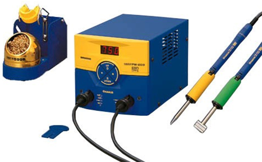 Hakko FM203-DP ESD-Safe Dual Port Soldering Station with Two FM2027 Soldering Irons