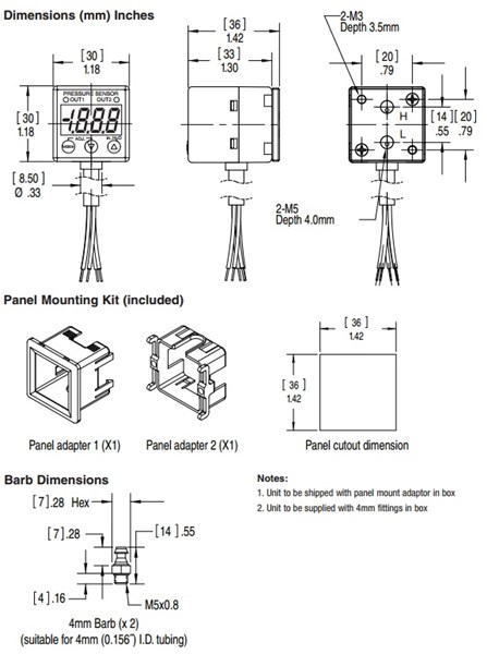 Ashcroft_GC30_Indicating_Differential_Pressure_Transducer_Dimensions