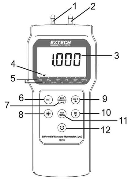 Extech_Differential_Pressure_Manometers_Meter_Description