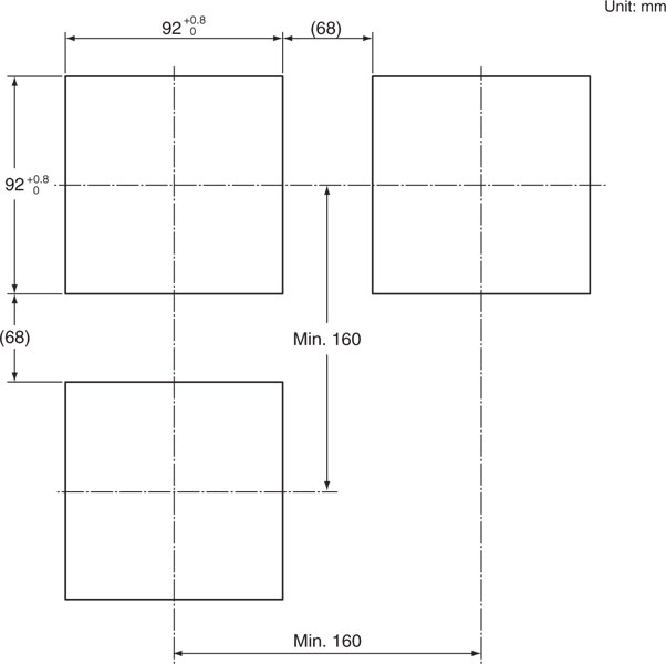 Yokogawa-PR300-DIN-96-square-instrument-size-cutout-tn