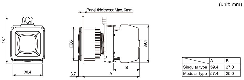 autonics_SQ3PFS-dimensions